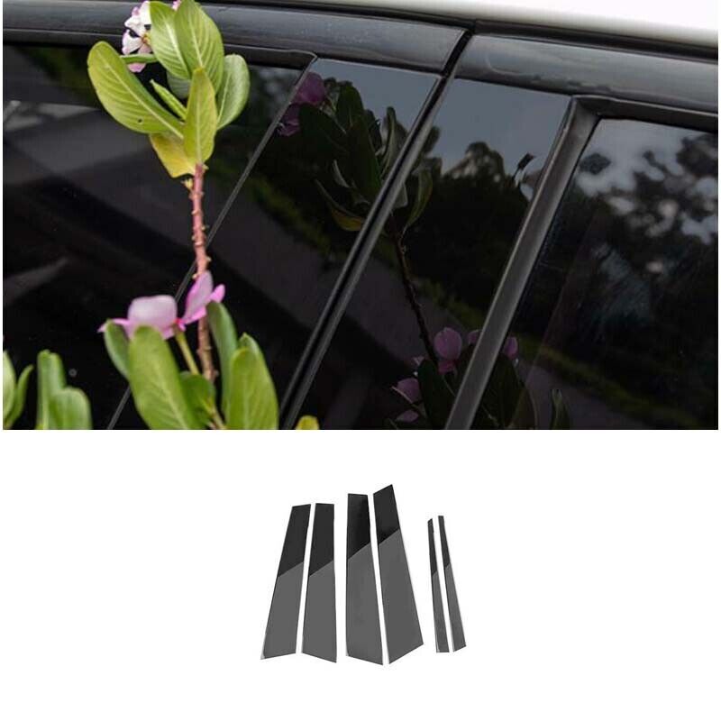 For Cadillac CT5 2021-2023 Bright black PC Window BC Pillar Post Cover Trim 6PCS