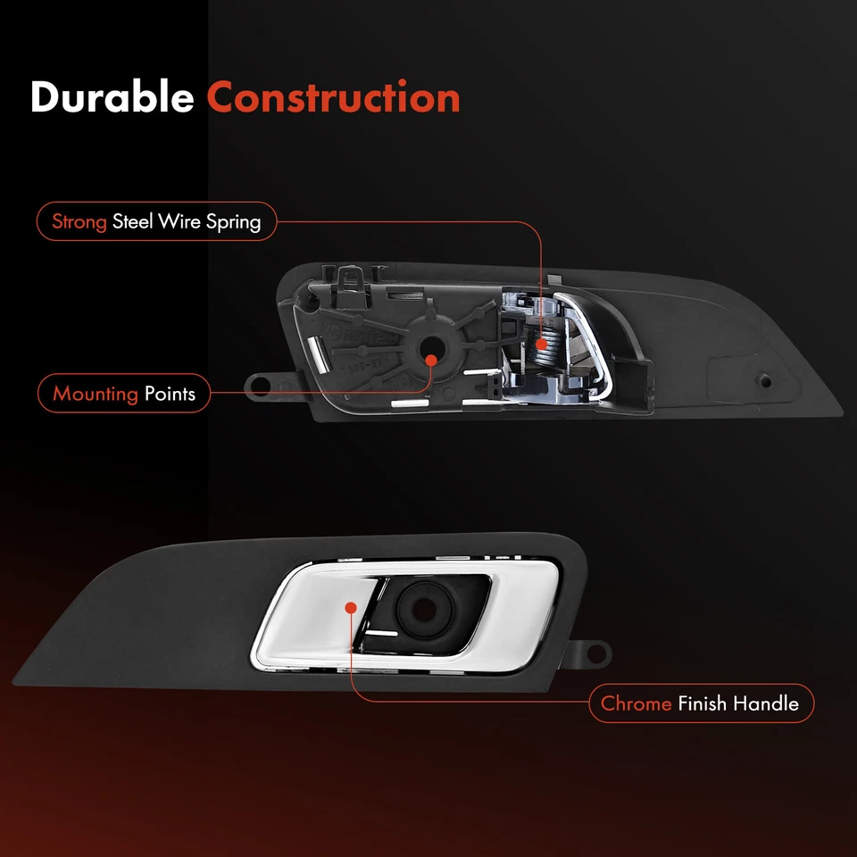 Maçaneta interna traseira esquerda cromada + pedra cinza para Lincoln MKT 2010 2011 2012 - Imagem 4 de 4