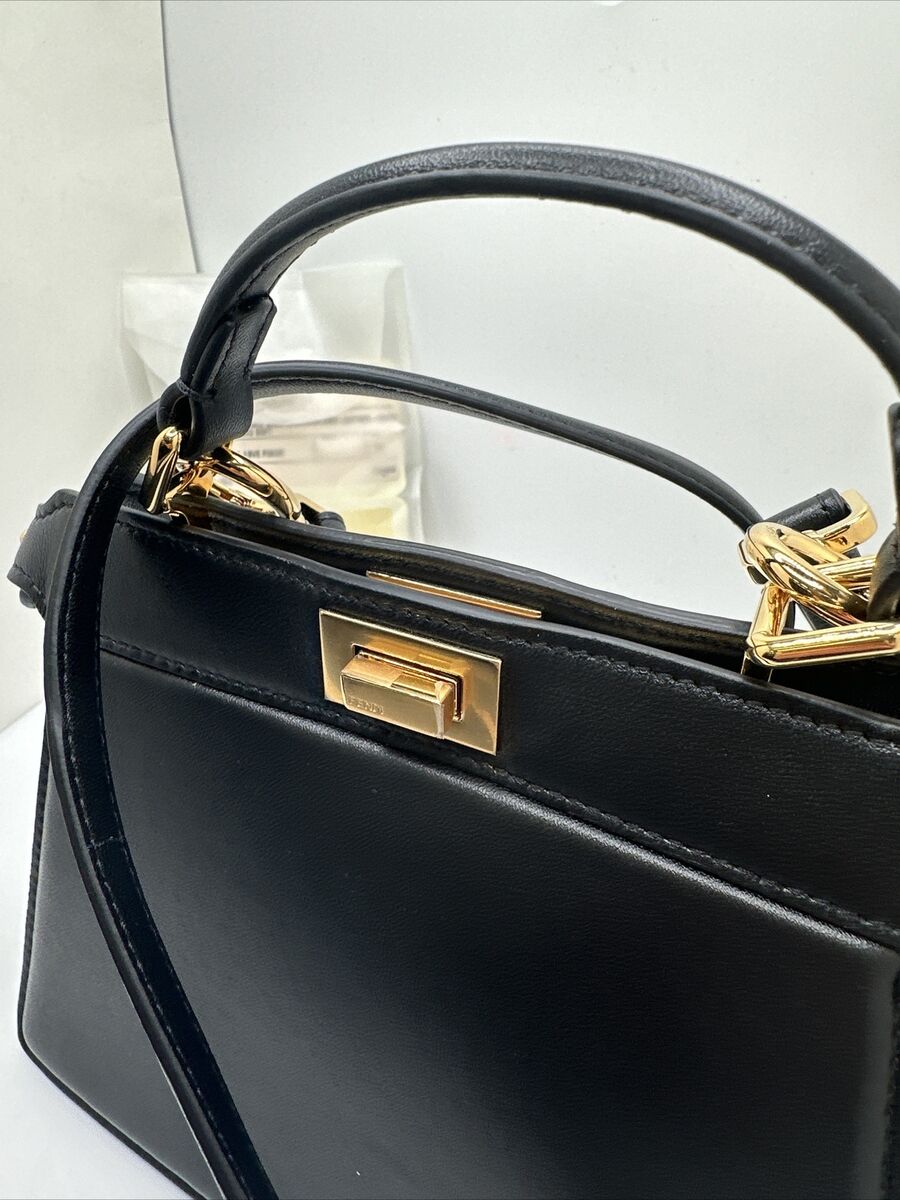 Fendi Peekaboo Mini Black Nappa Leather Bag 8BN244AD6GF0KUR Fendi Peekaboo Mini Black Nappa Leather Bag 8BN244AD6GF0KUR