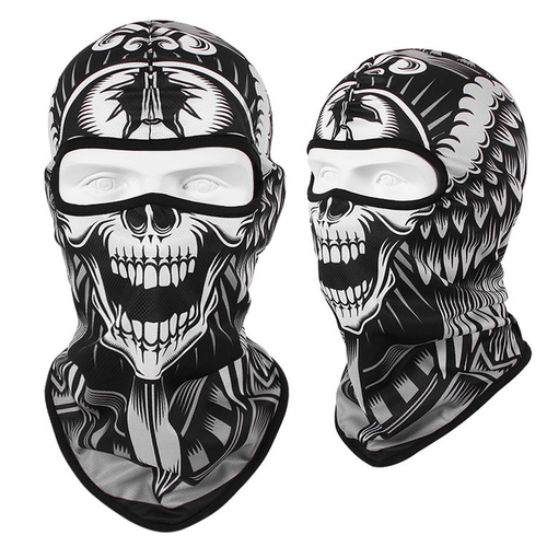 Balaclava Tactical UV Protection Skull Full Face Mask Ghost Printed Ski Sun Hood - Picture 28 of 60