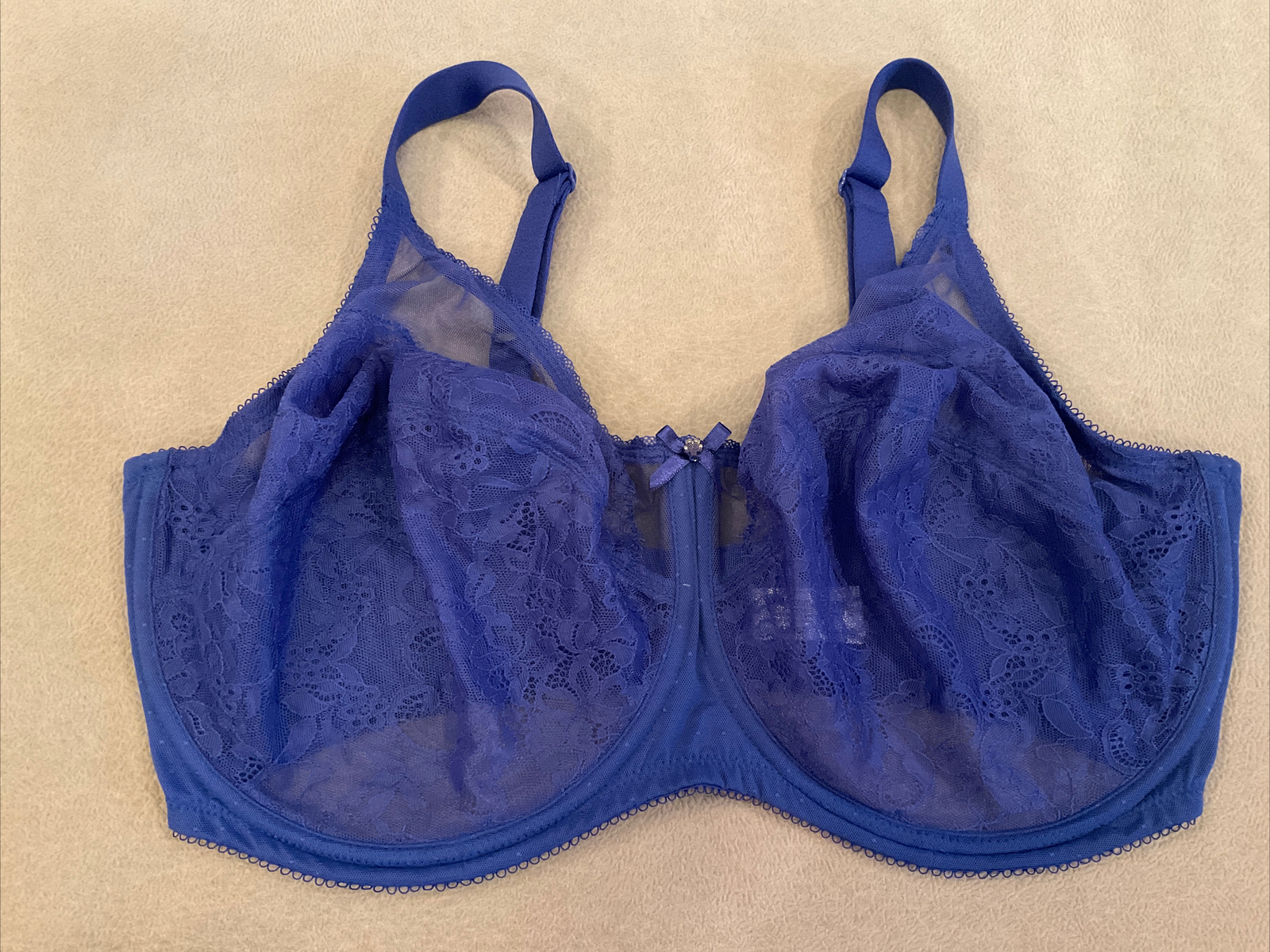 Wacoal Bra 40H Blue Retro Chic Lace Underwire 855186 Gem