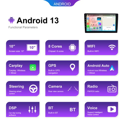 8-Core 4+64GB Autoradio Android 13 für Renault Master Opel Movano B Nissan NV400 - Bild 6 von 24