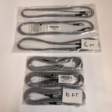 Lot of 6 USB-A to Lightning Braided Fast Charging Cables 6ft 10ft