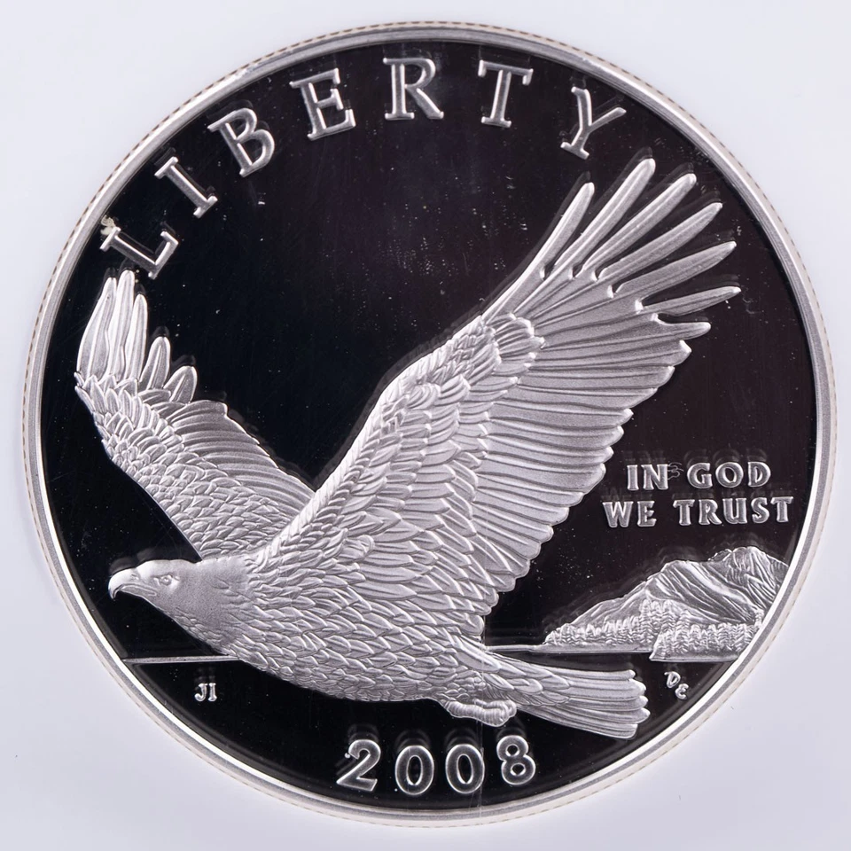 Certified 2008-P Silver $1 NGC PF69 Ultra Cameo Bald Eagle  - Image 2 of 4