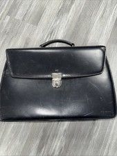 TC Jack Georges Black Leather Messenger Bag