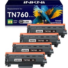 InkNI TN760 Compatible Toner Cartridge Replacement for Brother TN-730 TN-760 4 P
