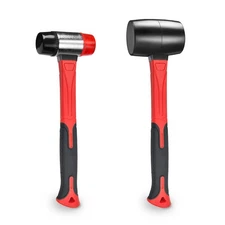 YIYITOOLS 2Pcs Hammer Set, 16oz Rubber Mallet & 40mm Double-Faced Soft Mallet...