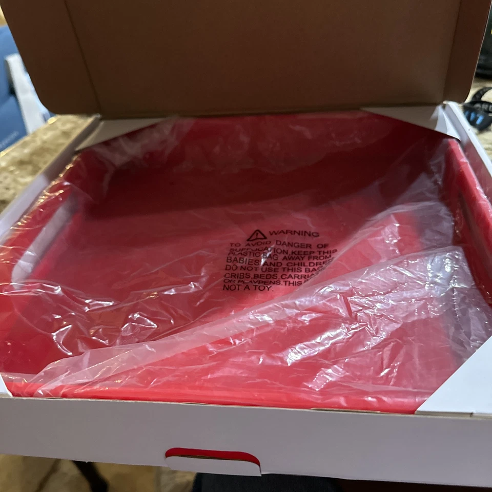 KEVLANG Glossy RED Sturdy Acrylic Serving Tray with Handles- 12x12 Inch-Servi... - Image 3 of 3