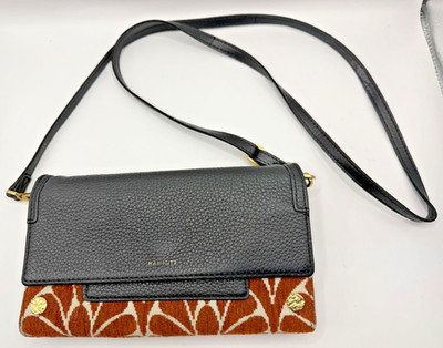 Hammitt AJ Crossbody Clutch Texas Tapestry & Leather Brushed Gold Hammered EUC