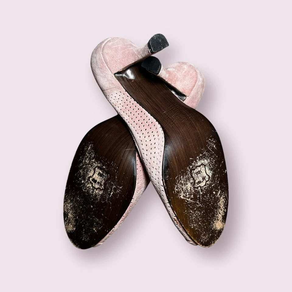 Tacones de gamuza perforados Stuart Weitzman en rosa rosa para mujer talla 7,5 Foto 3 de 4