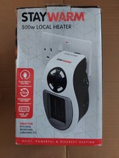 STAYWARM 500W Electric Fan Heater Plug-In Wall Socket, Portable Good Condition