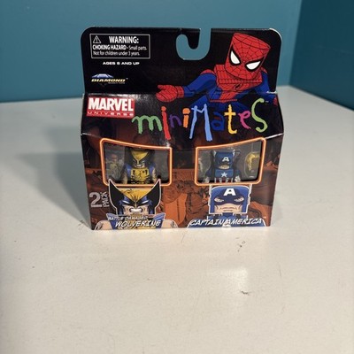 BATTLE DAMAGED WOLVERINE & CAPTAIN AMERICA MARVEL UNIVERSE MINIMATES