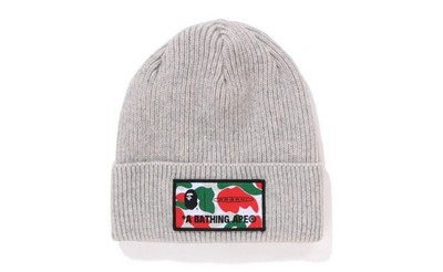 A BATHING APE Men's BAPE x PAGANI Logo Beanie 1L23-181-901 Gray