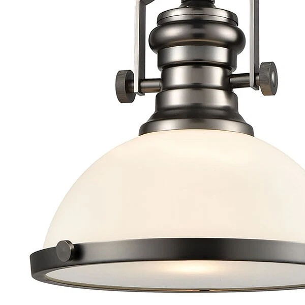 ELK LIGHTING 67204-1 Chadwick Colgante 1 Luz en Níquel Negro con Vidrio Blanco Foto 4 de 4