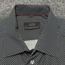 Eton Ganghester Polka Dot Dress Shirt 42 16.5 Slim Button Long Sleeve Men Large