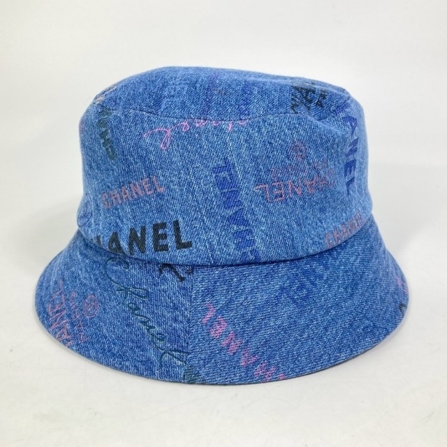 【美品】シャネル ♡ バケットハット・デニムクラッシャーハット CHANEL Denim Allover Logo Crusher Bucket Hat | eBay