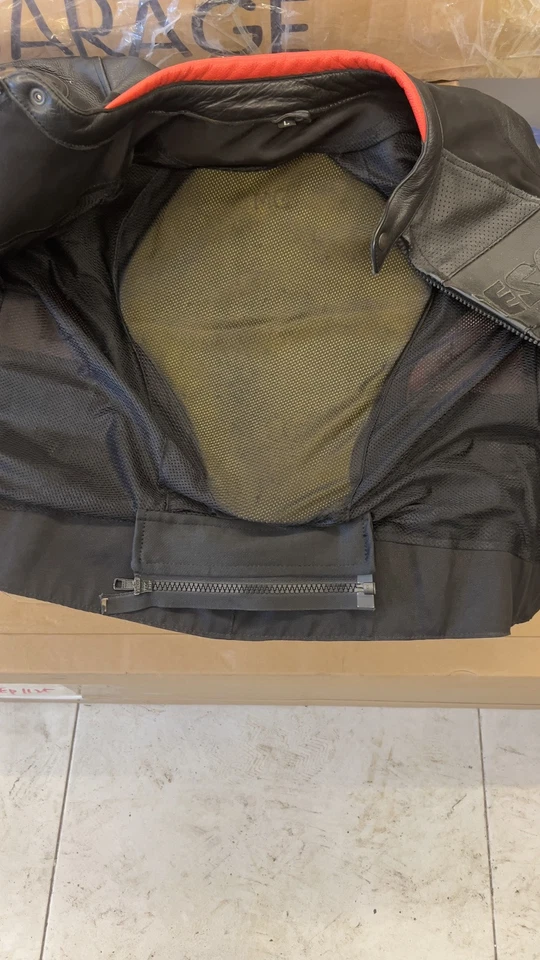 VESTIDO de Colección Italia Dainese-esque Motocicleta Motociclista Chaqueta de Cuero Unisex Foto 4 de 4