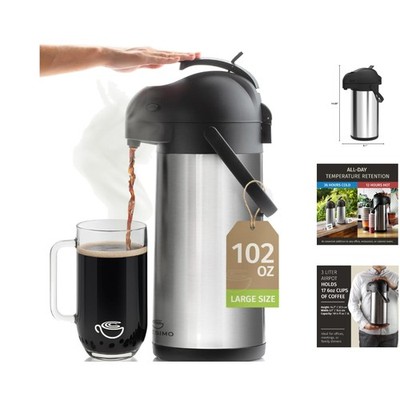 Stylish 3L Coffee Carafe with Ergonomic Handle - Hot Beverage Essential