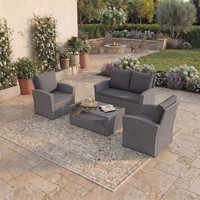 SALE 4 Seater Rattan Set Garden Furniture Sofa Table Chairs Grey