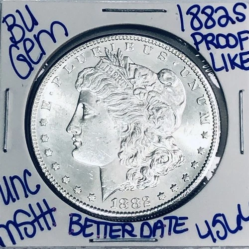 1882 S BU UNCIRCULATED MORGAN SILVER DOLLAR AUTHENTIC U.S.MINT FREESHIPPING 4566