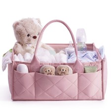 Baby Diaper Caddy Organizer with Handle, Large Portable Nursery Storage Baske...
