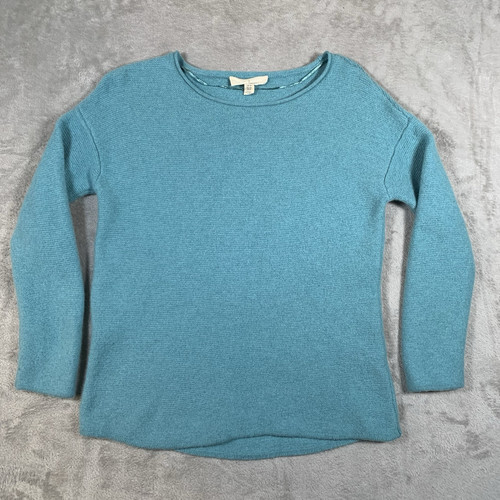 Jersey SEASALT Mujer Reino Unido 12 Turquesa Lana Merino Frutal Jersey II Tejido Acanalado - Imagen 1 de 11