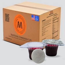 Traditional Communion Cups Set – 1000 with 100% Concord Grape Juice & Wafer