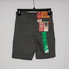 Levi's Boys Cargo Shorts Gray Size 8 Adjustable Waist Flex Stretch