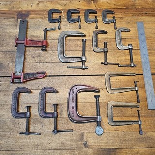 Vintage C CLAMPS Set HEAVY DUTY MACHINIST Tools • SARGENT CINCINNATI ☆USA