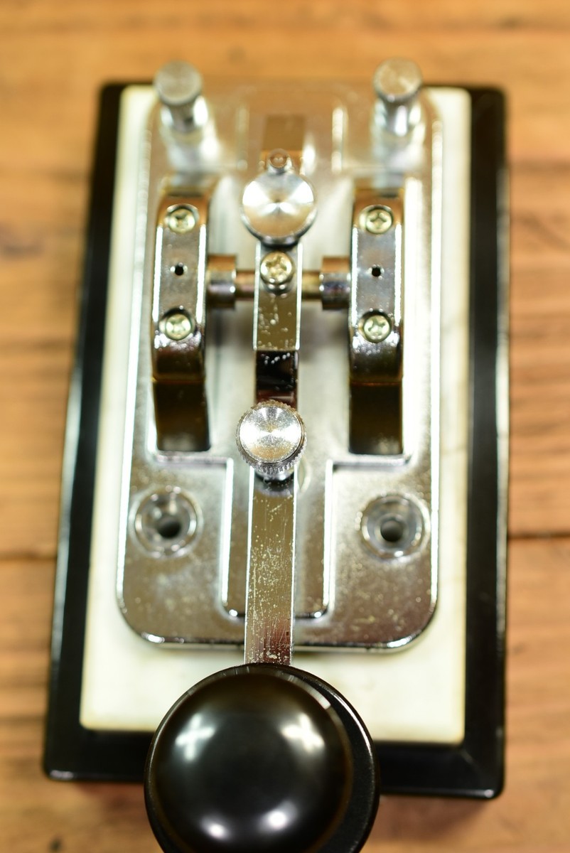 HI-MOUND HK-702 Morse Telegraph Key Marble Base Japan