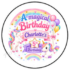 UNICORN PERSONALIZED CUSTOM BIRTHDAY AGE NAME SEALS LABELS STICKERS PARTY FAVORS