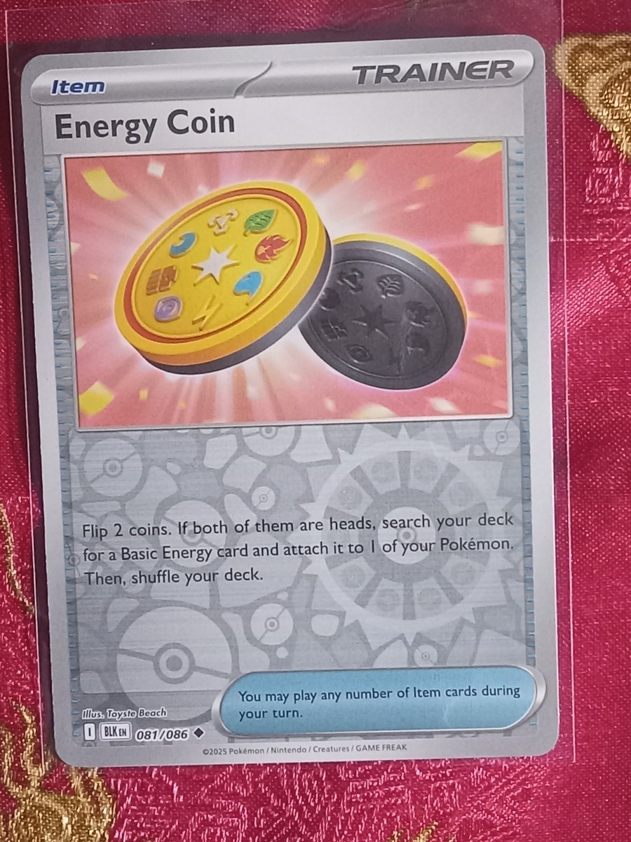 REVERSE FOIL Energy Coin 081/086 Black Bolt Pokemon TCG Card | eBay