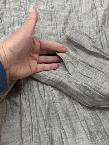 Eilleen Fisher RN 78121 Jacket Gray/Silver Size Large 3/4 Sleeve Crinkle Pockets - Picture 6 of 9