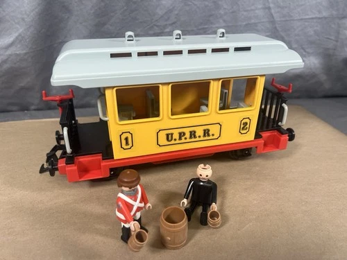 Vintage Playmobil Passenger Coach Incomplete fr/ Western Train Set 3958 w/ Roof