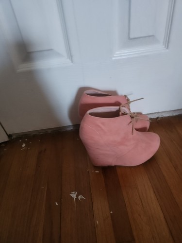 Womens Pink Wedges - Picture 2 of 4