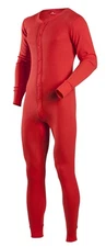 Indera Cotton 1 x 1 Rib Unionsuit - Red - Men Tall Size M