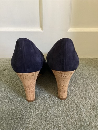 Gorgeous Ladies L.K Bennett Blue Suede Wedge Shoes, UK Size 6, EU 39, Very Good - Imagen 4 de 7