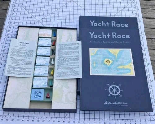 Rare Complete Yacht Race 1961 Parker Brothers Board Game Vtg Sail Racing Game