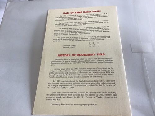 1973 Hall of Fame game scorecard at Cooperstown. Pirates v Rangers Clemente - Picture 3 of 3
