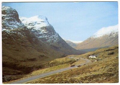 1960's Colour J Arthur Dixon Postcard Glencoe Mountains in Winter Snow Unposted
