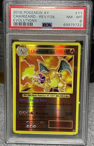 Pokemon Charizard 2016 XY Rev. Foil PSA 8 BEAUTIFUL CARD! 🔥