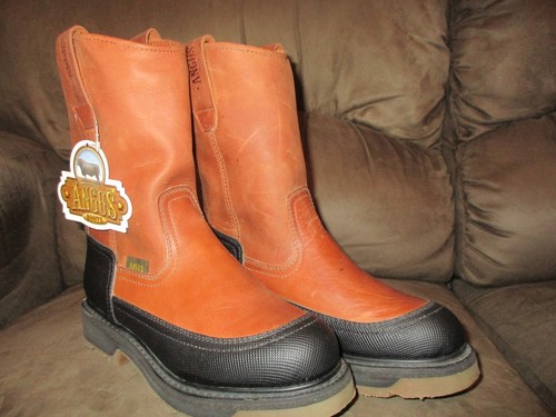 Angus work boots black and brown leather | eBay