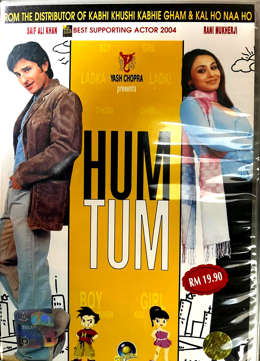 HUM TUM –SAIF ALI KHAN NEW, RANI MUKHERJI (2 DISCS) BOLLYWOOD DVD