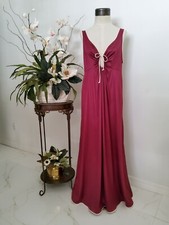 NEW VINTAGE VASSARETTE BURGUNDY NIGHTGOWN NYLON SZ40