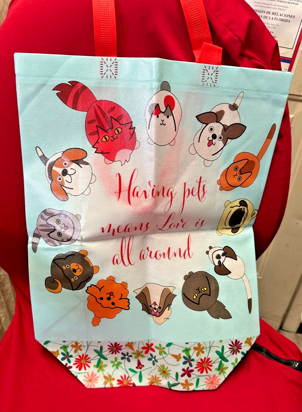 PET LOVE TOTE BAG SLOGAN 