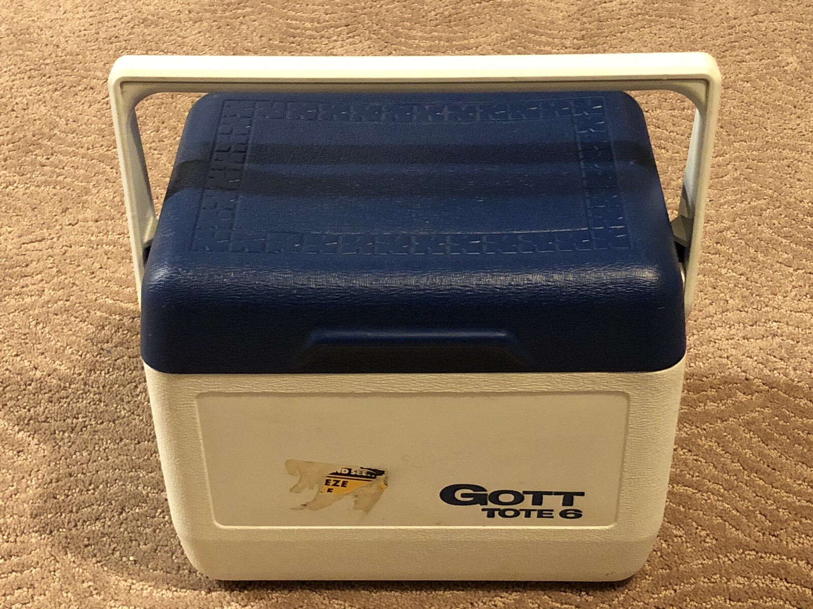 Vintage Blue & White Gott Tote 6 Personal Cooler Ice Chest Model 1806 eBay