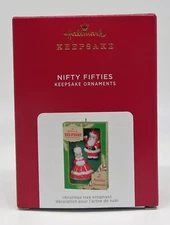 2021 Hallmark ~NIFTY FIFTIES~ Santa and Mrs. Claus ~2 Porcelain ~NIB~ Ships FREE