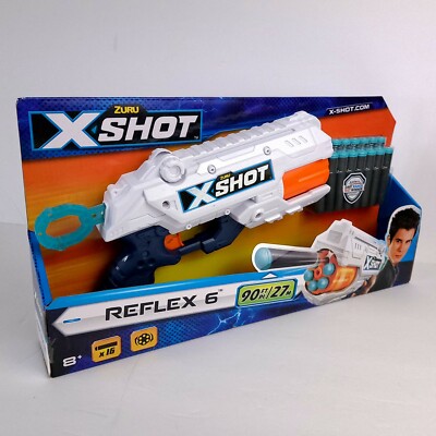 Zuru X Shot Reflex 6 - Shoots 90 feet - Six Dart Blaster 16 Darts Included NEW 