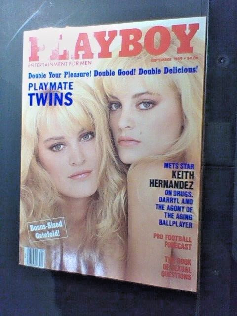 Playboy Magazine September 1989 Playmate Twins Centerfold Intact Solid Condition