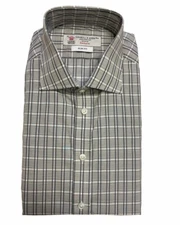 Turnbull & Asser Black/White Poplin Check Slim Fit Button-up Shirt $365 NEW